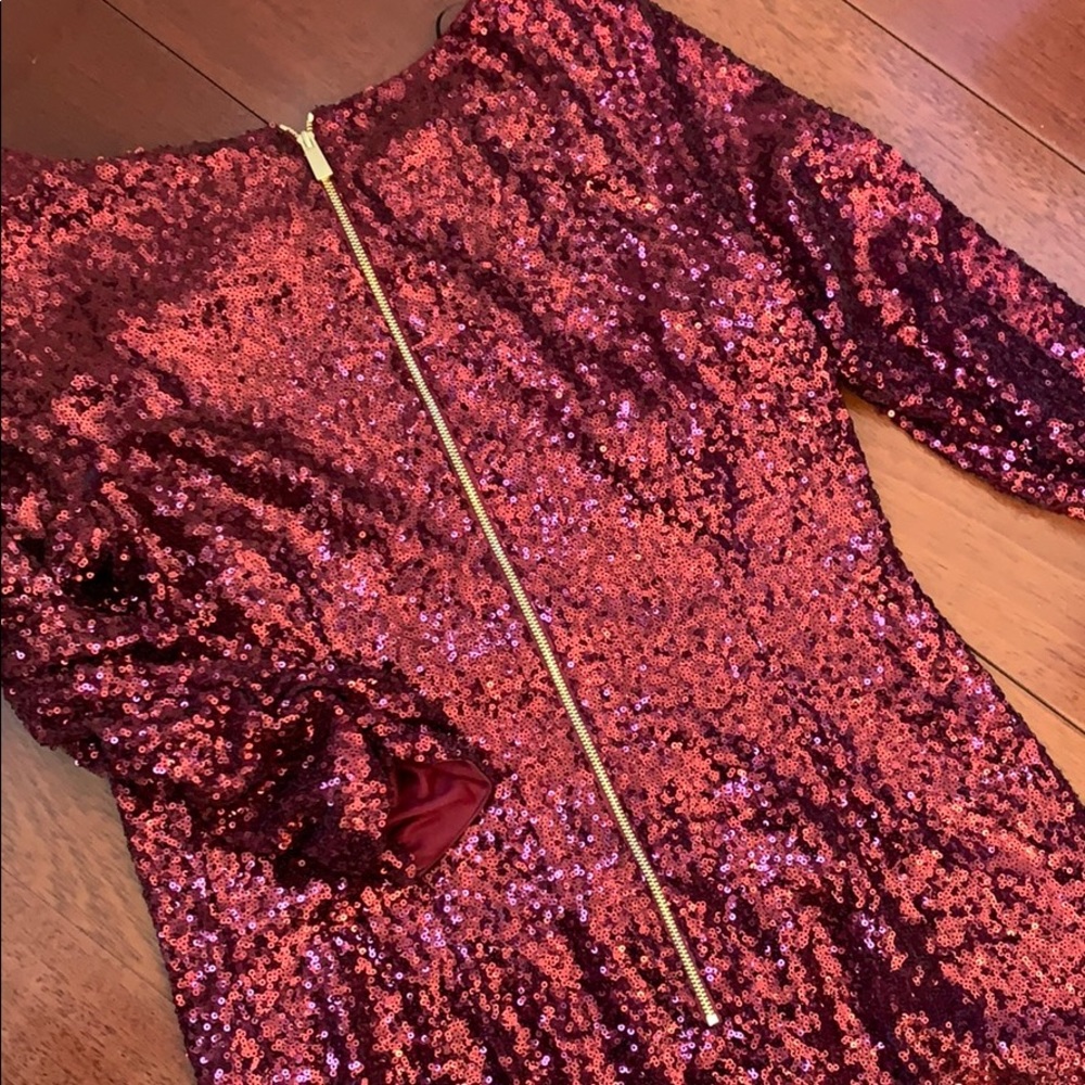 Beaded burgundy dress
